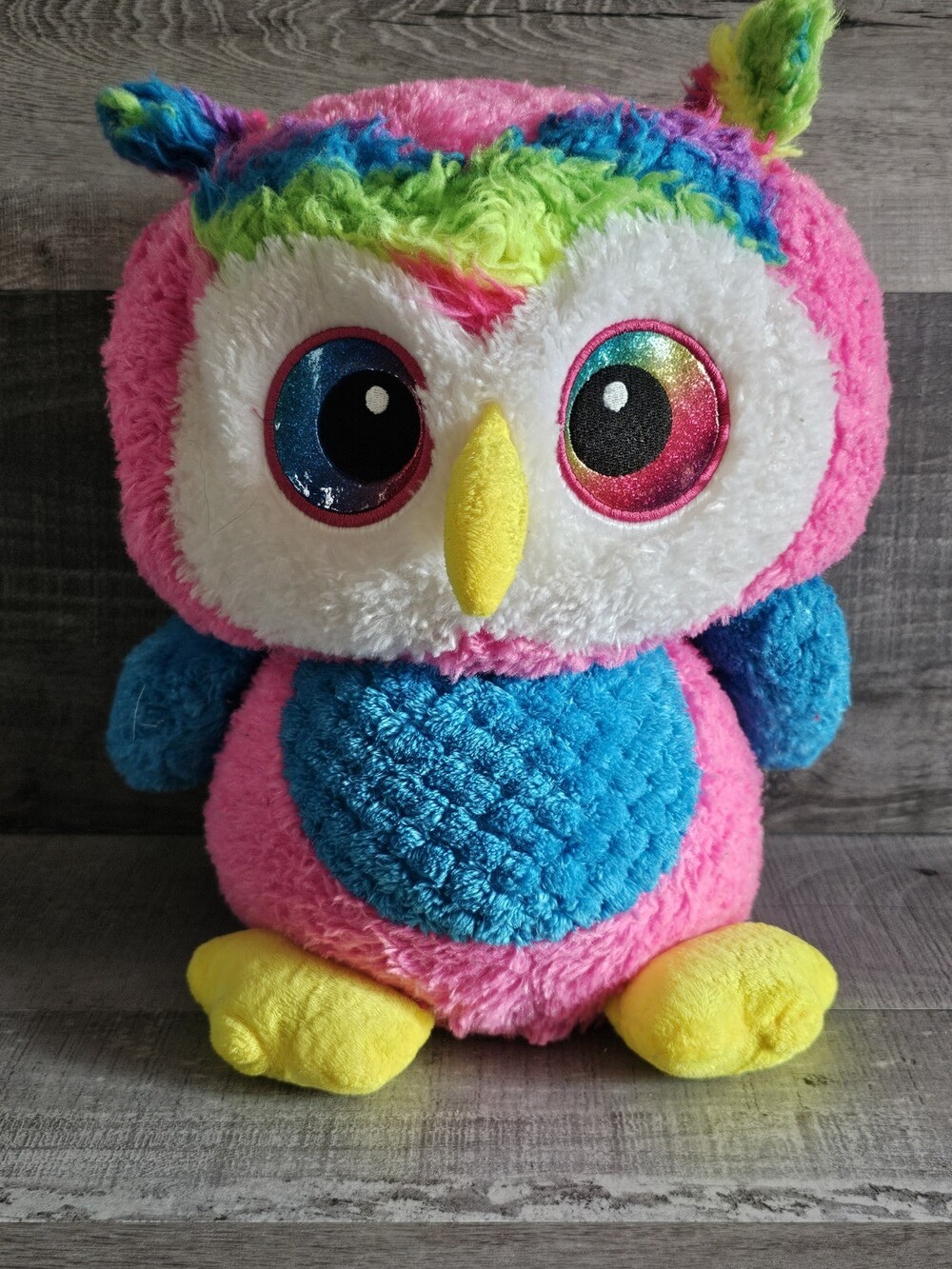 Best Made Toys Owl Plush Pink Bird Stuffed Animal Soft Toy Sewn Blue Eyes Lovey